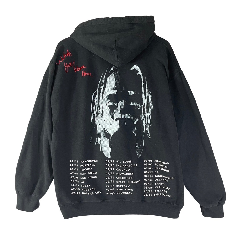 Travis Scott Astroworld Hoodie‎ Mens M Wish You Were Here Tour Black Graphic